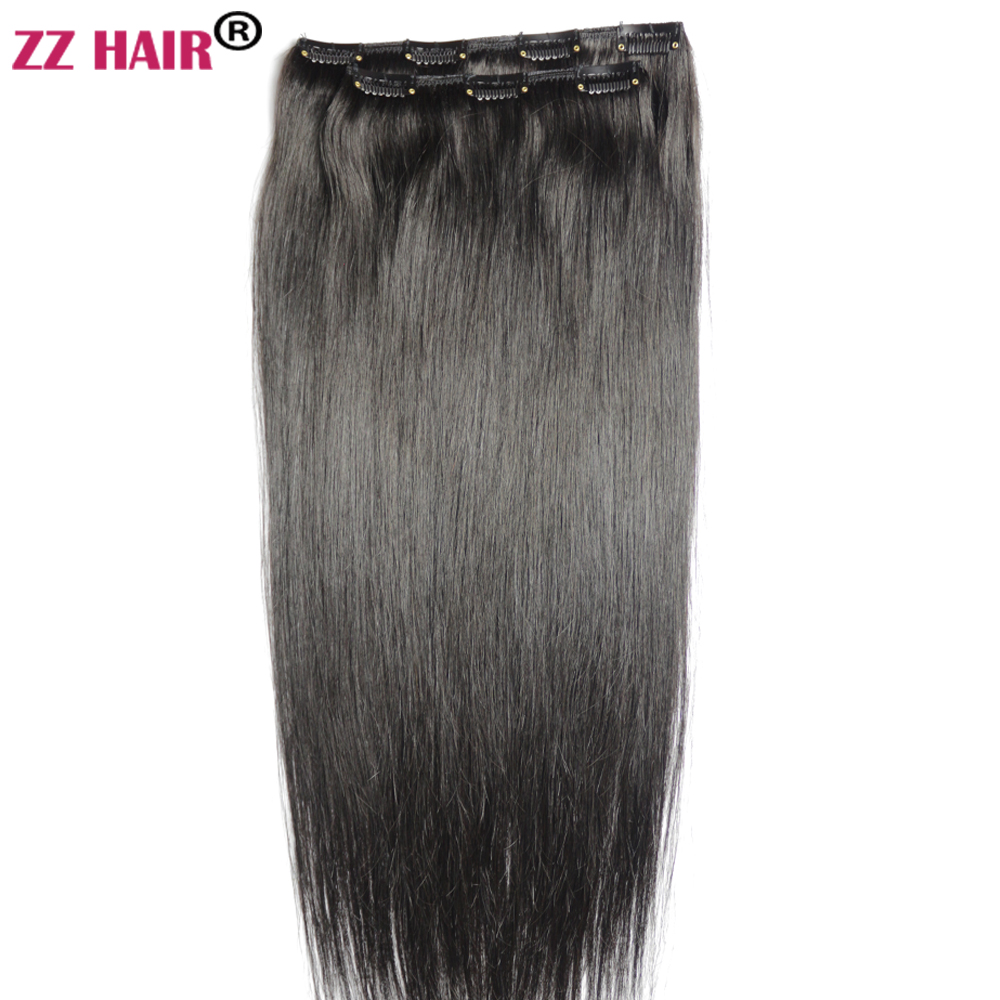 

16"-28" 100g Two Piece Set 100% Brazilian Remy Clip-in Human Hair Extensions 2pcs Natural Straight