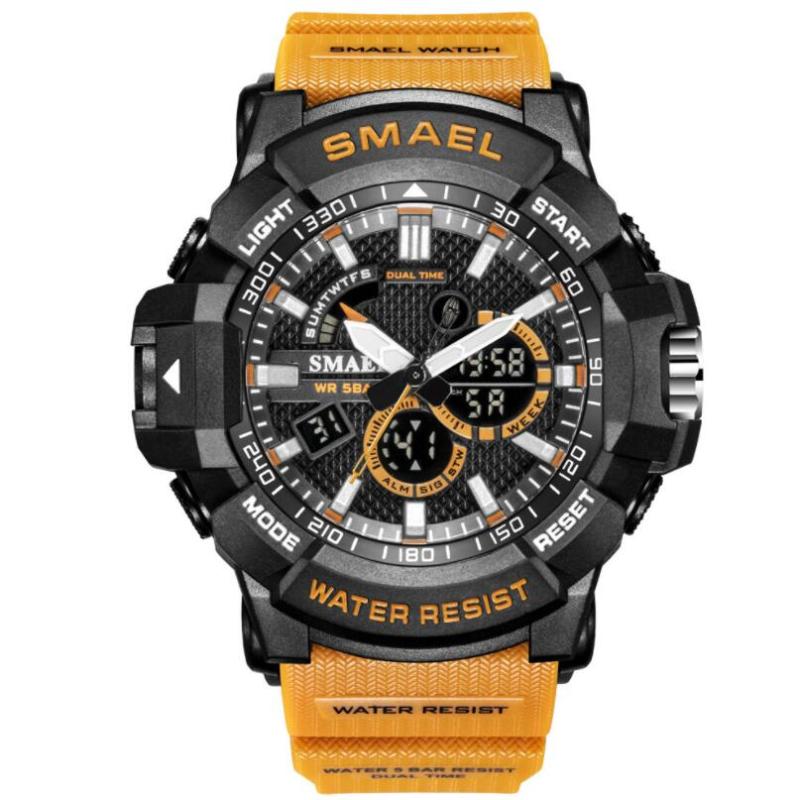 

Wristwatches Mens Watches Military 50m Waterproof Sport Watch Camouflage Stopwacth LED Alarm Clock For Male 1809B Relogio Masculino Men, Orange