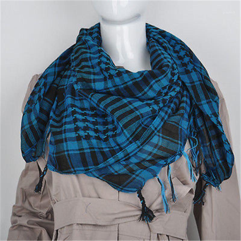 

Women Men Stylish Arab Shemagh Keffiyeh Palestine Scarf Shawl Kafiya Wrap Color, Blue;gray