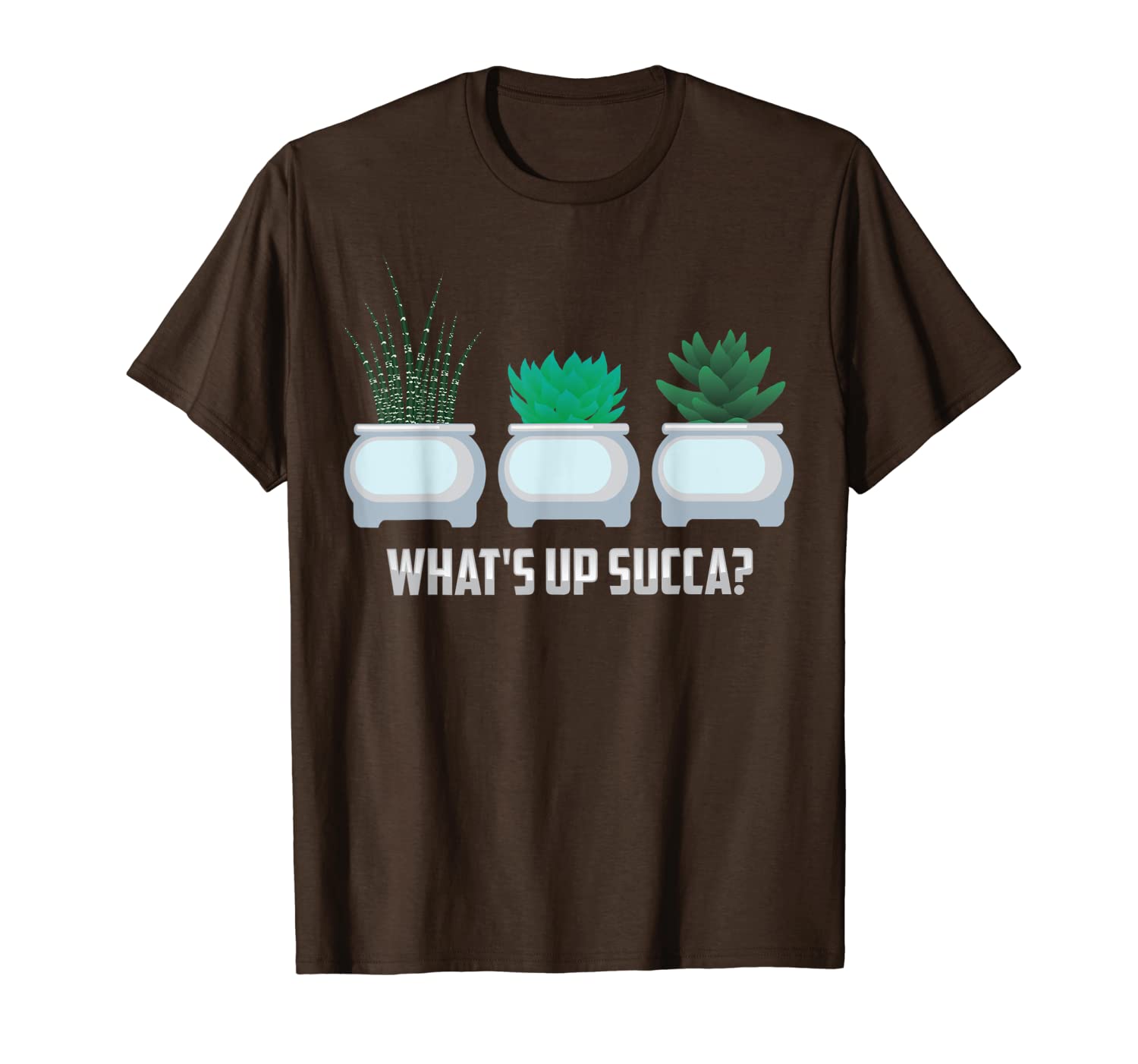 

funny what's up succa cactus gift for plant lovers t-shirt, White;black