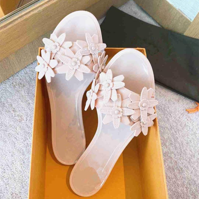 

Slippers 2022 Summer Style Women Outdoor Fashion Flat-Heeled Non-Slip Flat-Bottomed Flower Decorative Sandals For Ladies, Black