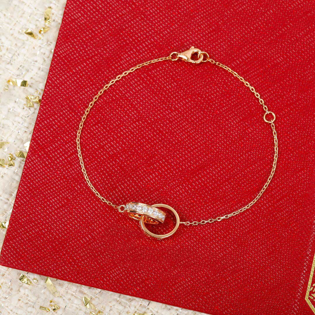 

S925 silver charm bangle pendant bracelet with diamond in 18k rose gold plated for women wedding jewelry gift have box stamp PS7371