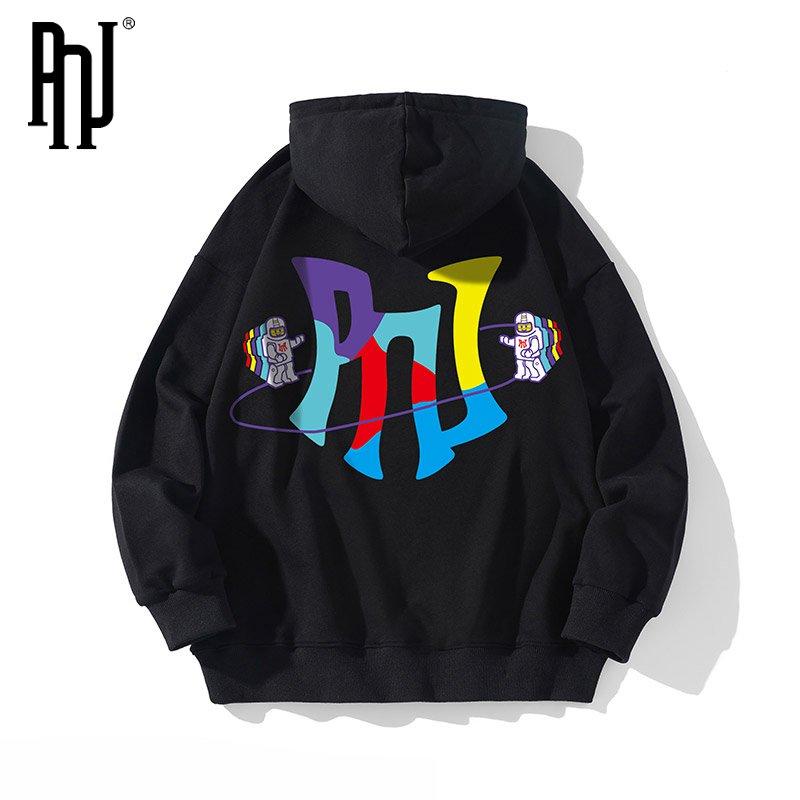 

Gym Clothing PNJ Couple Spring And Autumn Tide Brand Sweater Men's Versatile Leisure Fashion Outer Youth Coat National Printed Top, White;black