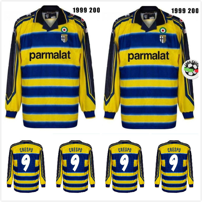 

Long sleeve 1999 2000 Parma Retro soccer Jersey Home 99 00 8 BAGGIO 9 CRESPO 10 ORTEGA 11 AMOROSO F CANNAVARO Football shirt