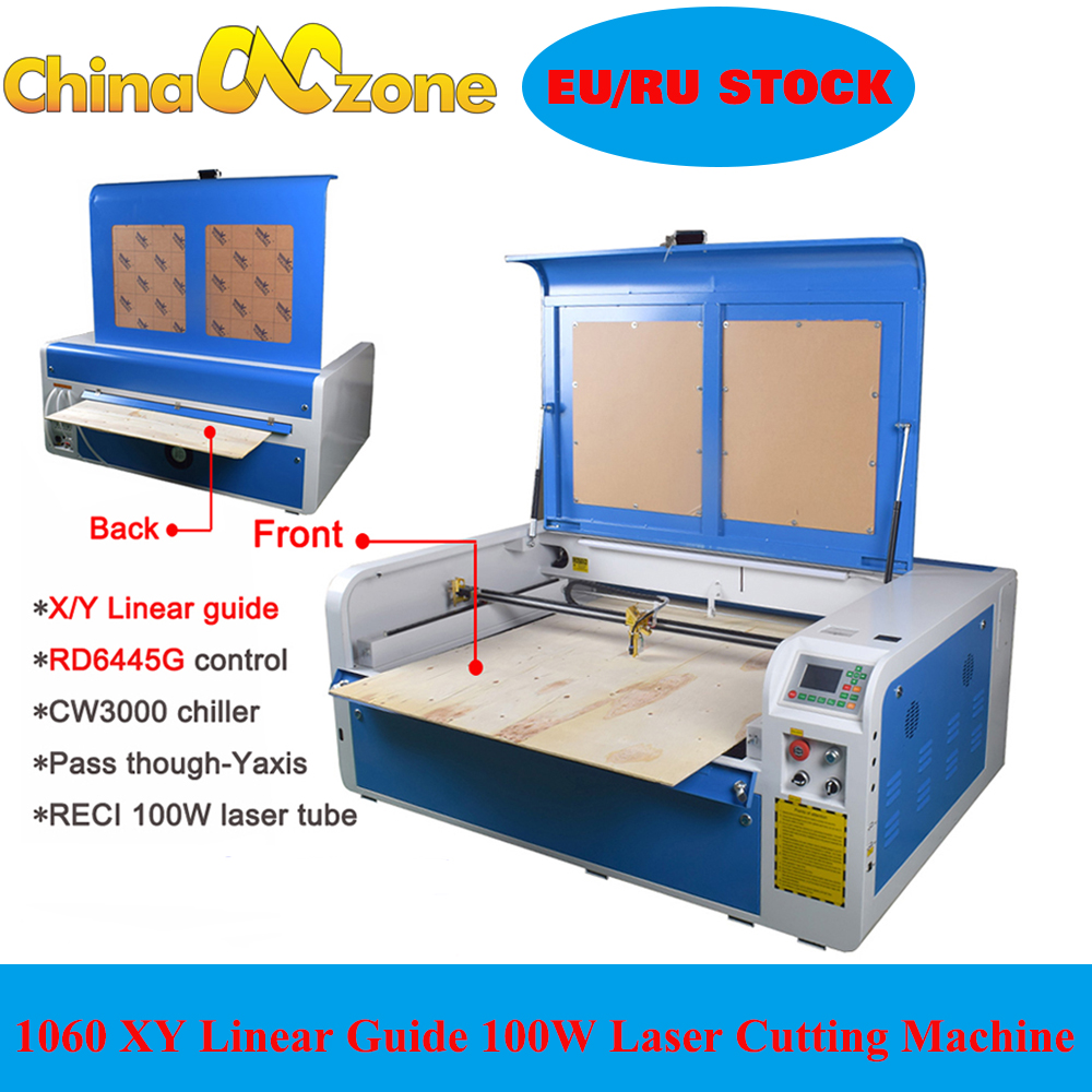 

100W CO2 USB Laser Cutting Engraving Machine RECI Tube1060 X/Y Axis For Wood Acrylic Working Size 1000*600mm NO tax