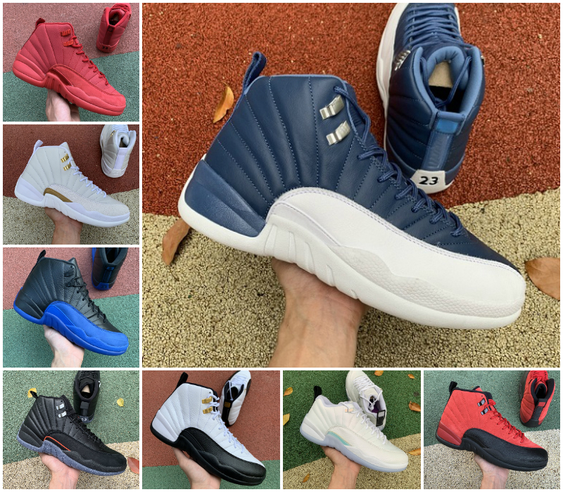 

Mens 12s Basketball Shoes Jumpman 12 University Gold Reverse Flu Game Royal Twist Utility Royalty Playoffs Easter Gamma Blue OVO White Dark Grey Trainers Sneakers, Box