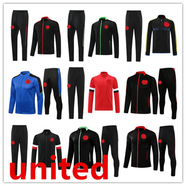 

21/22 man tracksuit UTD training suit ronaldo football sportswear blue foot jogging 2022 United Soccer sets