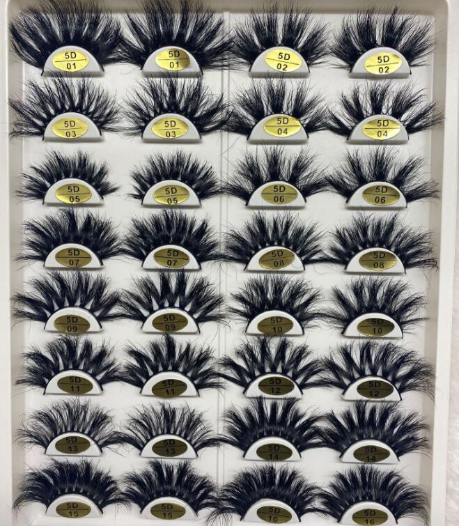 

Rearl mink qulaity 25 mm 5D Mink Eye lashes Dramatic Long Lash Makeup Full Strip 25mm False Eyelashes 3D Eyelash Reusable