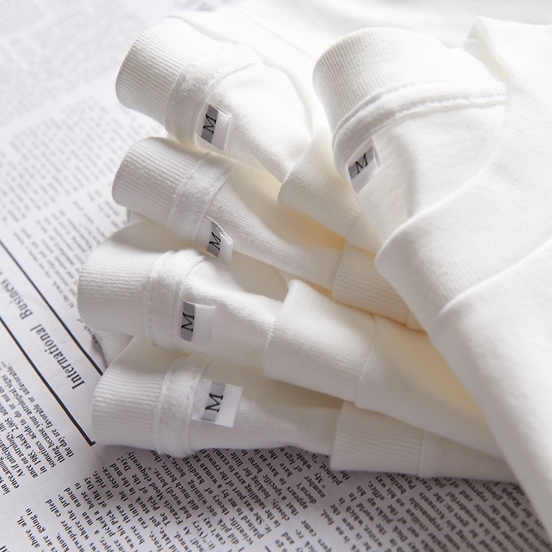 

100% Cotton White Custom Polo Printed T-Shirt Shirts For Men Mens Tshirts Blank Wholesale T Shirt Tshirt Printing Plain T-Shirts, White;black