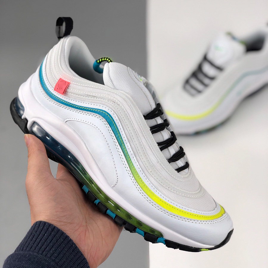 

97 Running Shoes Mens Jesus Halloween Slime Triple Black Metallic Silver Bullet Women 97s Trainers Reflective Bred Indigo Storm Sneakers, Shown