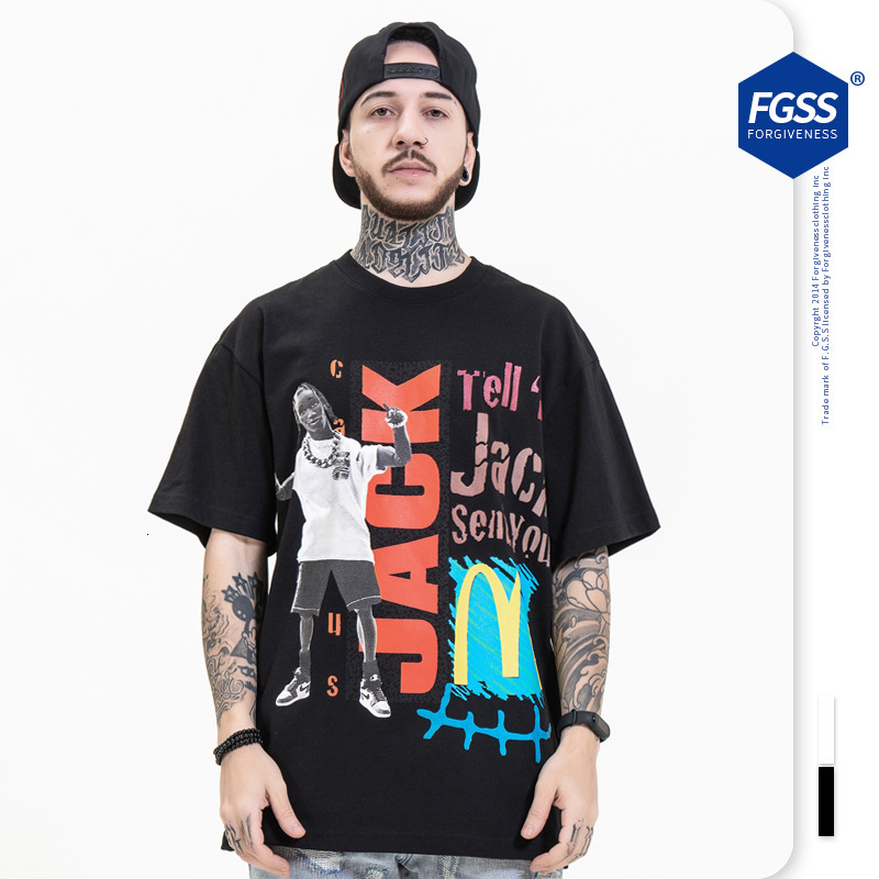 

Fgss Men's Clothing New Fashion Brand Rap Co Branded Peripheral Doll Print Loose Short Sleeve T-shirt In Spring And Summer Of 2021