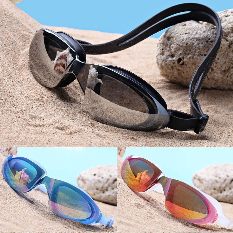 

high grade professional large frame electroplating waterproof and antifogging swimming goggles for men women