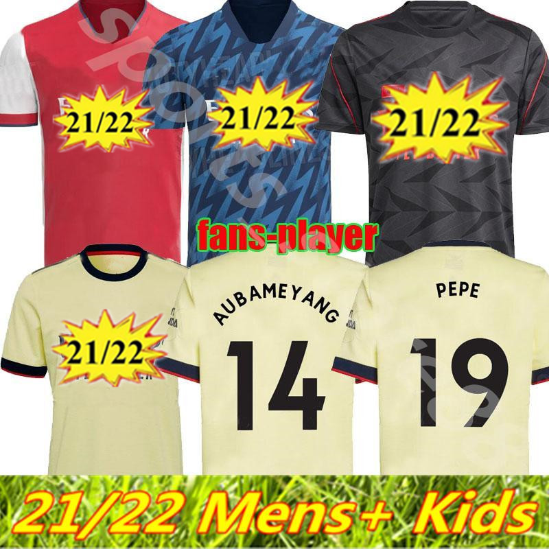 

21 22 Arsen soccer jersey away 424 Camisa Gunners PEPE SAKA THOMAS WILLIAN NICOLAS fans player version football shirts 2021 2022 Men Kids socks 4th Uniforms, Army green