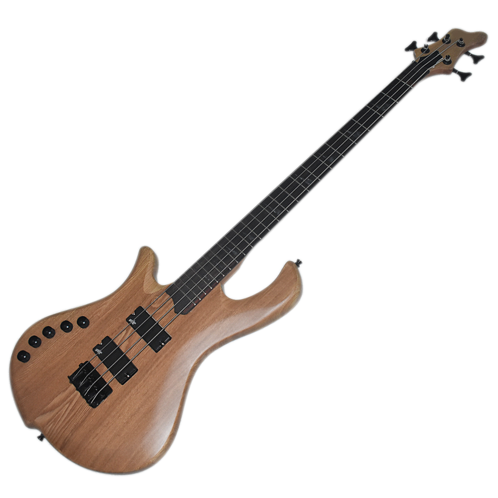 

Factory Outlet-Left Handed 4 Strings Natural Elm Electric Bass Guitar with 22 Frets,Rosewood Fretboard