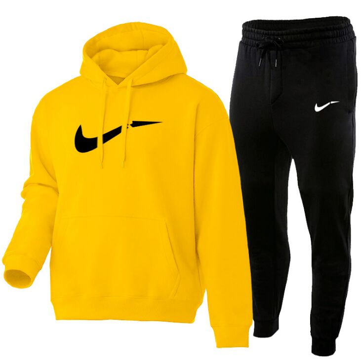 

2021 Spring Autumn Men Casual Sets Splice Jogger Tracksuit Cotton Hoodies+Pants Printing Men's Sportswear Sport Suit Plus Size S-XXXL, Beige