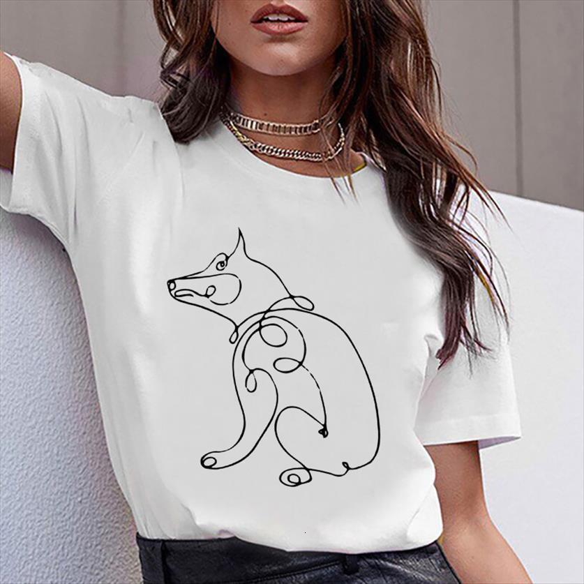

summer vouge simple white with womens abstract lines girls streetwear tees 90s graphic print hipster tee