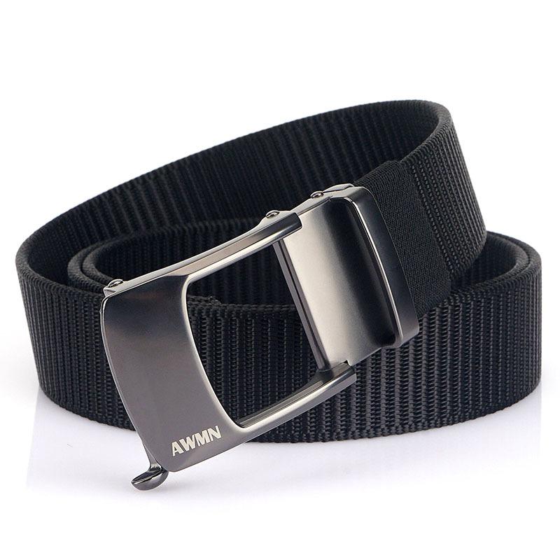 

Belts Men's Nylon Automatic Buckle Belt Strand Empty Alloy Leisure Outer Correas Para Mujer 14 Colors For Men, Black;brown