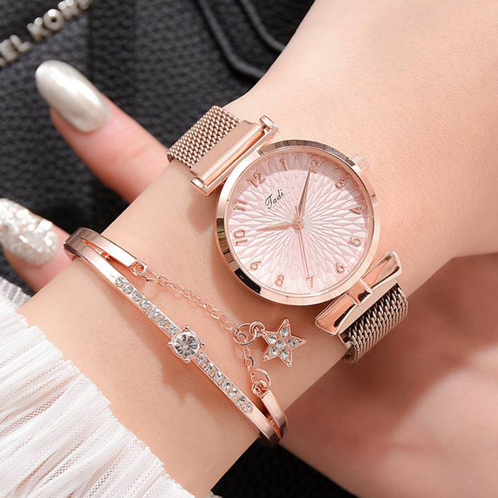 

Fashion Watch Women Luxury Women Dress Bracelet Quartz Clock Magnet Watch Women Ladies Sports Wrist Watch Clock Relogio Feminino, Slivery;brown