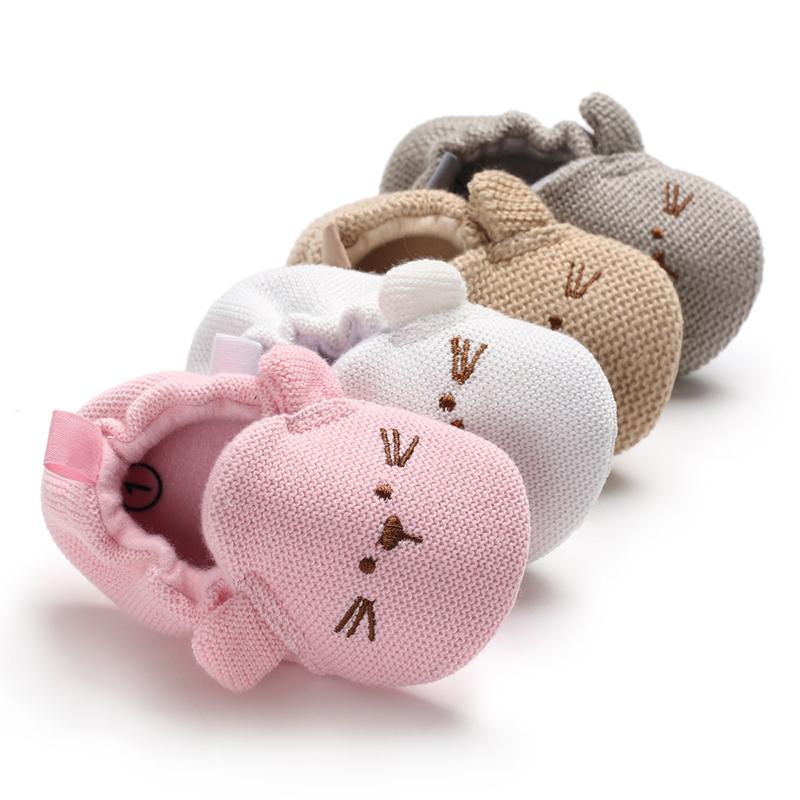 

First Walkers VALEN SINA Adorable Infant Slippers Toddler Baby Boy Girl Knit Crib Shoes Cute Cartoon Anti-slip Prewalker