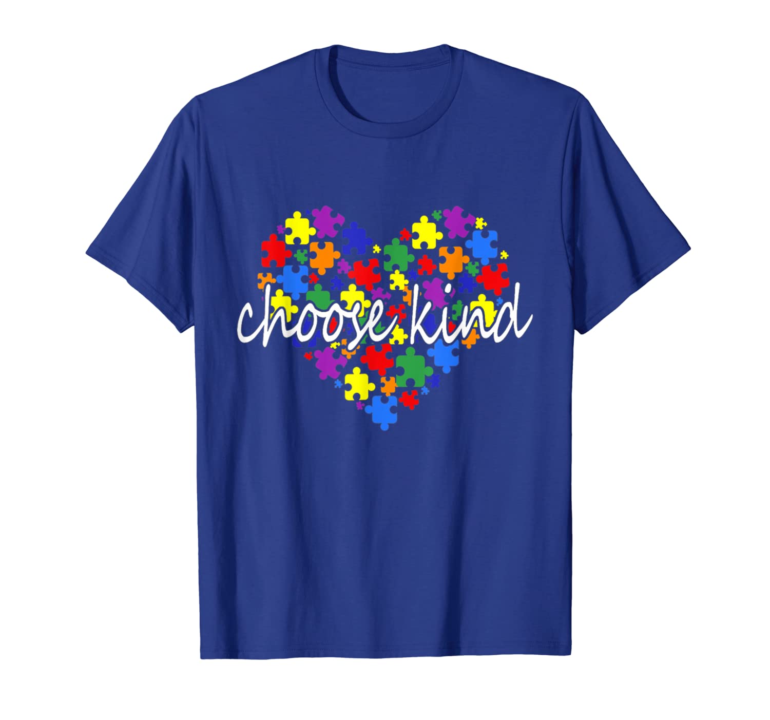 

Autism awareness heart choose kind Tshirt, White;black
