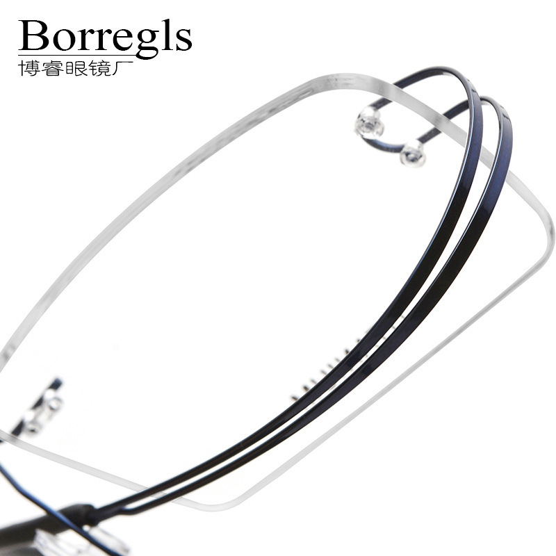 

Framels myopia female ultra light and super elastic alloy spectacle double line square rimls optical lens Shenzhen frame
