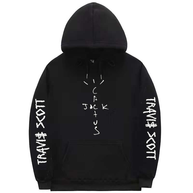 

Travis Scott hoodie sweatshirts wintere fashion pullovers warm pocket hooded jacket hoodies mens, Black