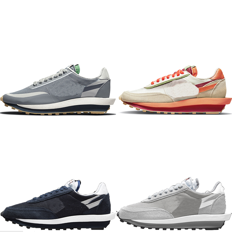 

men women running shoes sacai CLOT Kiss of Death 2 Cool Grey Orange Blaze Undercover Black Bright Citron Red Night Maroon Team Royal sneakers
