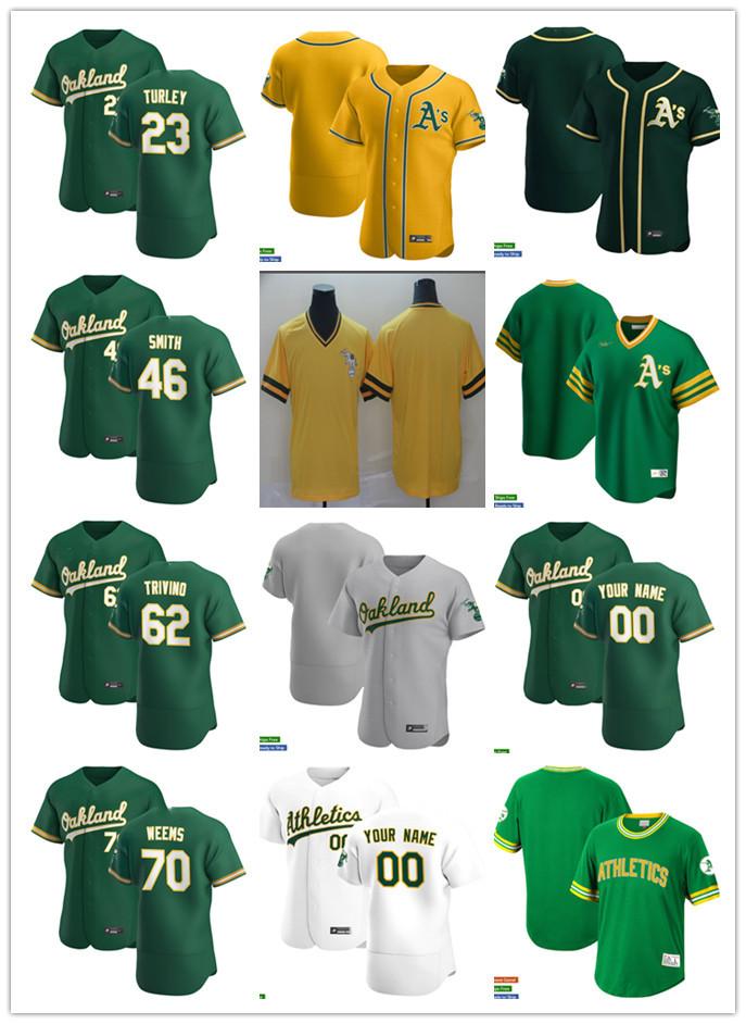 

Men Women Youth 46 Burch Smith 62 Lou Trivino 23 Nik Turley 70 Weems Custom Baseball Jersey Blank green yellow white, Blue;black
