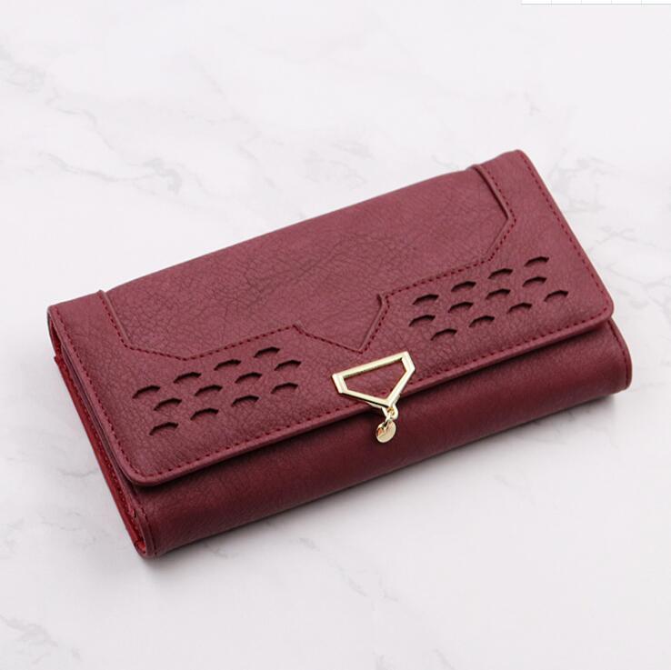 

Factory wholesale leather shoulder bags simple wild folding long wallet street fashions printing storage wallets multi-card fashion leathers women card bag, Red1(boutique box)