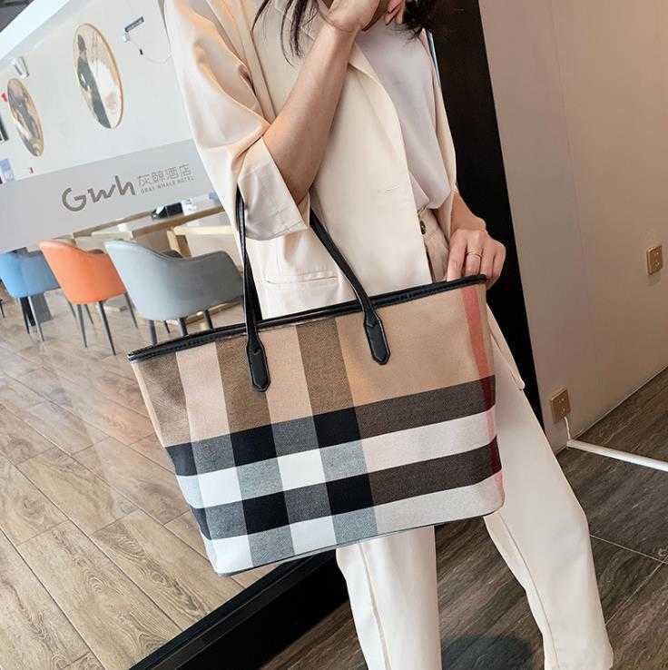

Bag showecomfort01 Autumn/Winter Fashion Plaid Stripe Bags Western Style Large Capacity Single Shoulder Handbag, Extra shipping