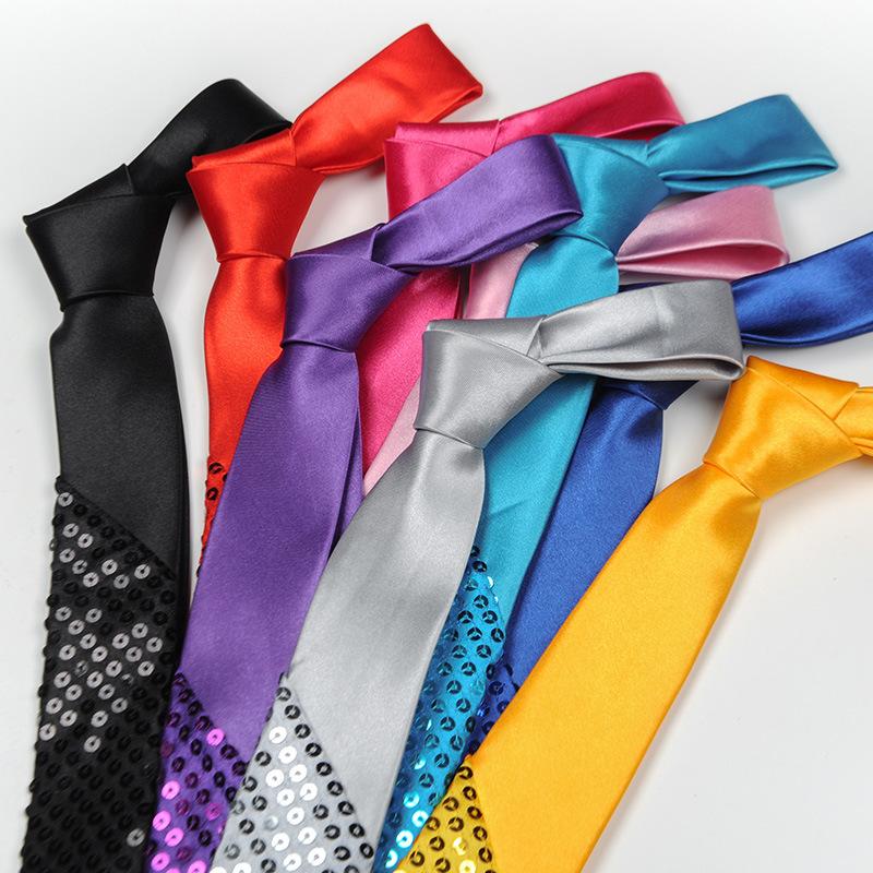 

Neck Ties 5 CM Sequined Tie Stage Magic Show For Narrow-edition Wedding Party Male Female Student Neckties Necktie Neckcloth Neckwear