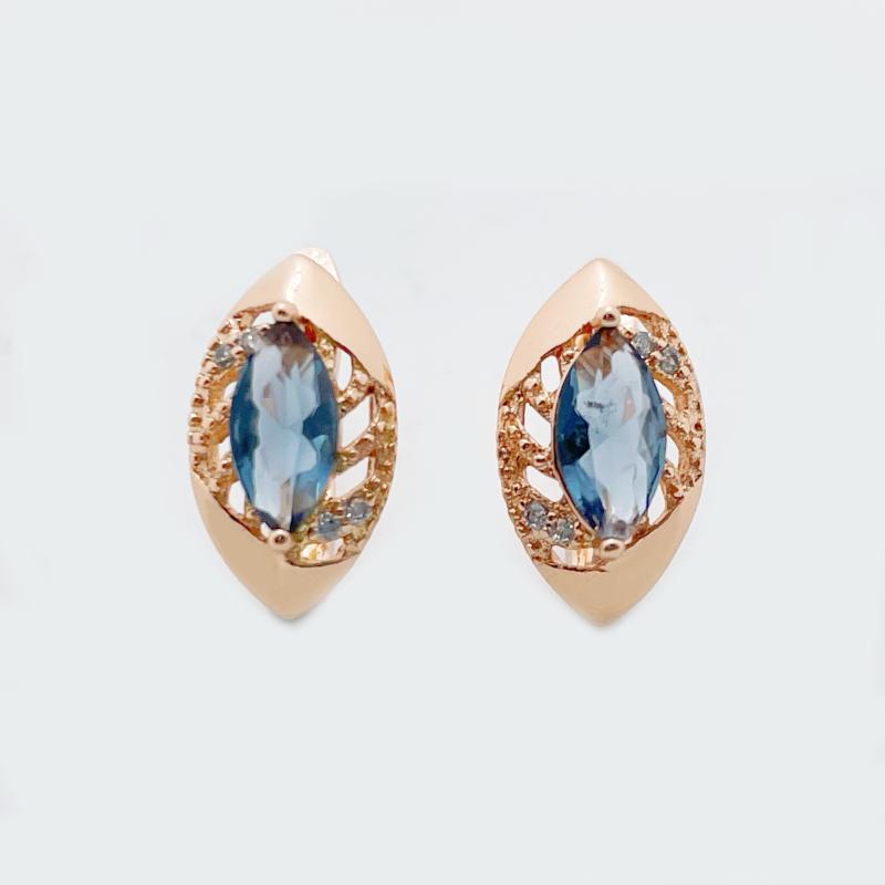 

Dangle & Chandelier Smoke Gray Horse Eye Natural Zircon Fashion Jewelry Women 585 Rose Gold Vintage Gift Hollow Cute Drop Earrings