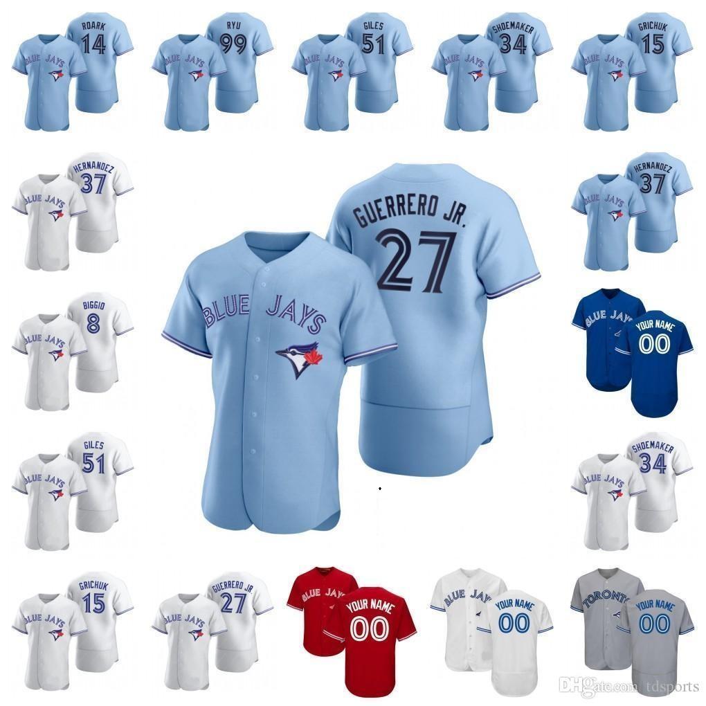 

20 21 Custom Toronto 2021 Jerseys BlueJays Vladimir Guerrero Jr. Cavan Biggio Hyun-Jin Ryu Yamaguchi Randal Grichuk Drury Hernandez Jansen, As pic