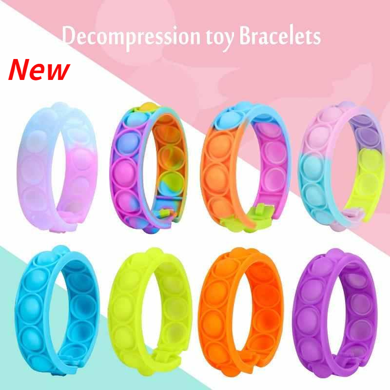 

DHL 3-7 delivery Decompression toy Bracelet Press Bubble Photosensitive Color Change Puzzle SensoryToy For Kids Fidget Vent Toys
