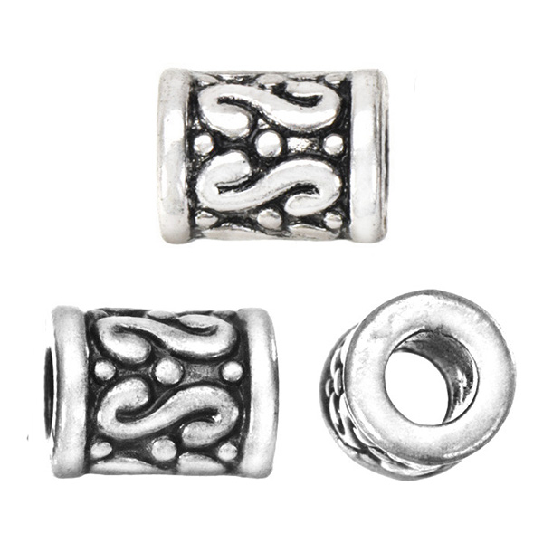 Slide Beads Fit Snake Chian Bangles Necklaces Alloy Retro Silver Tube S Engraved Circle Suppliers For Jewelry Findings 7*9mm 200pcs-image-747188903