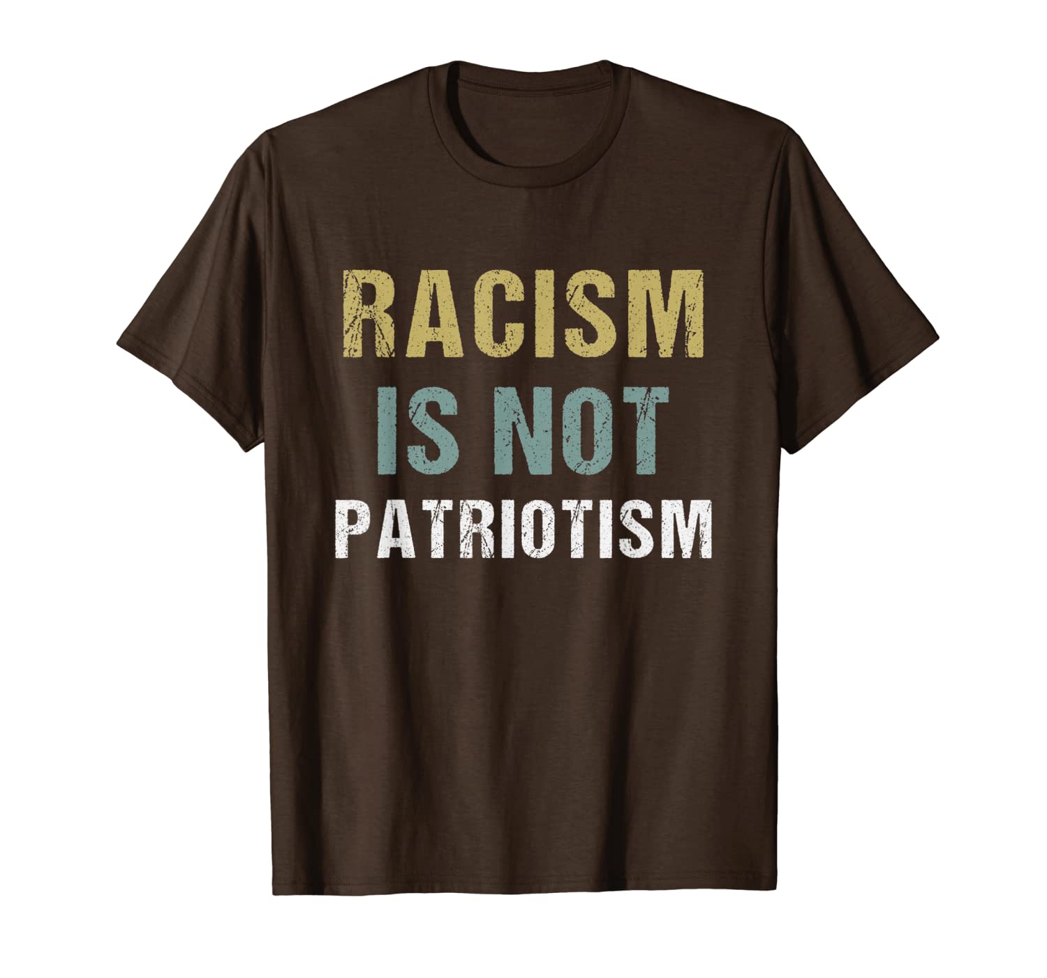 

racism is not patriotism tee, White;black