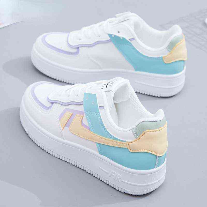 

2021 Summer Women Sneakers White Tennis Shoes Canvas Slip on Female Row Platform Flats Casual Ladies Vulcanize, Pink purple