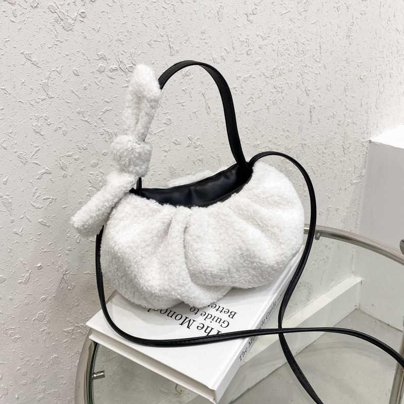 

Shoulder Bags Axukes Ladies Sacks 2021-winter Skin From The Fake Messenger All-match Fashion Bag Stuffed Occasional Fur, Black