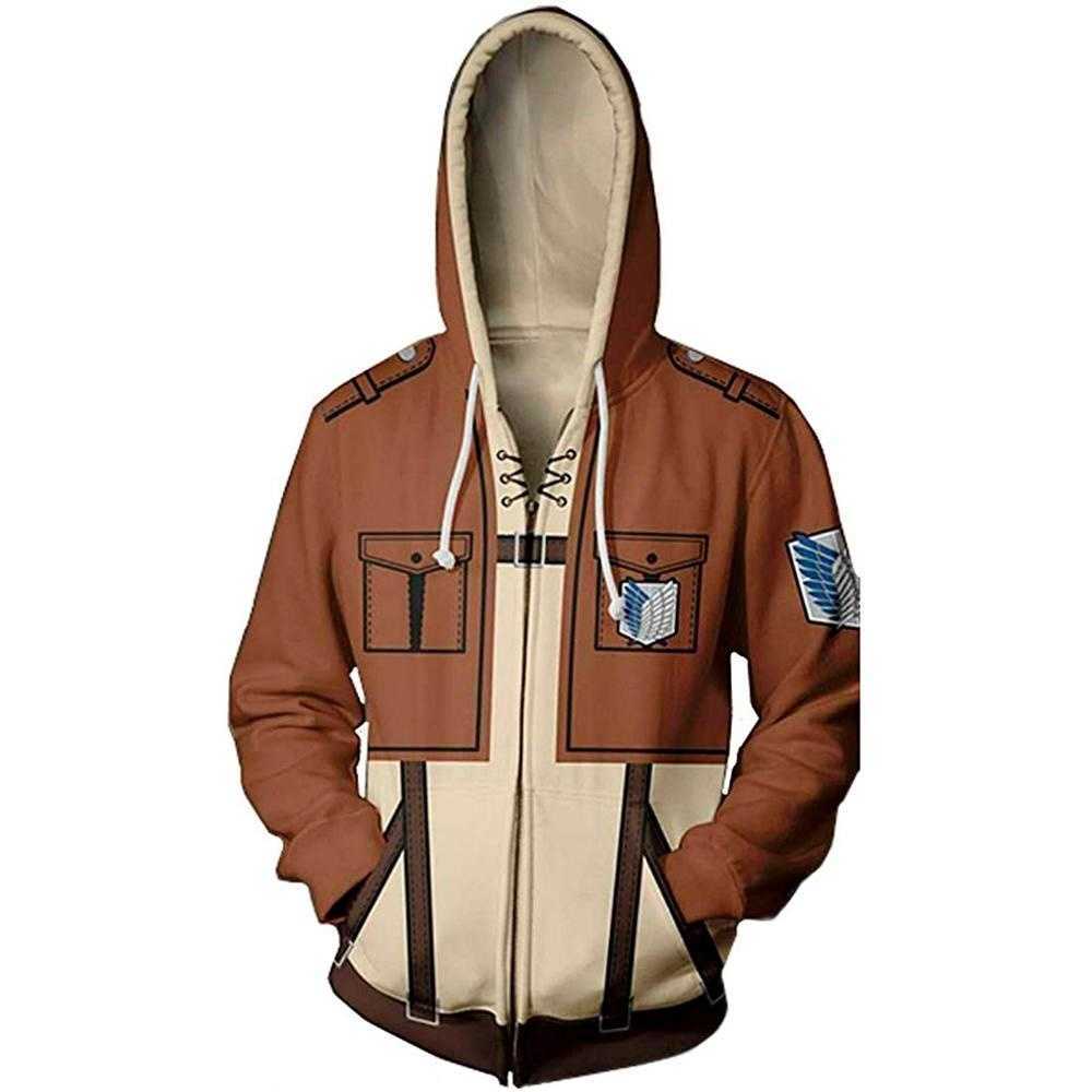 

Anime attack on titan 3d printed hoodie jacket shingeki not kyojin eren legion cosplay costume unisex zipper hoodies X0610, Le205