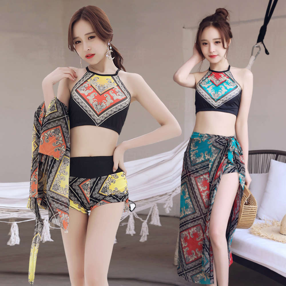 Swimsuit Fairy Model Split Large Bikini Three Piece Flat Angle Gathered Slim Hot Spring Resort triangl swimwear-image-692558956
