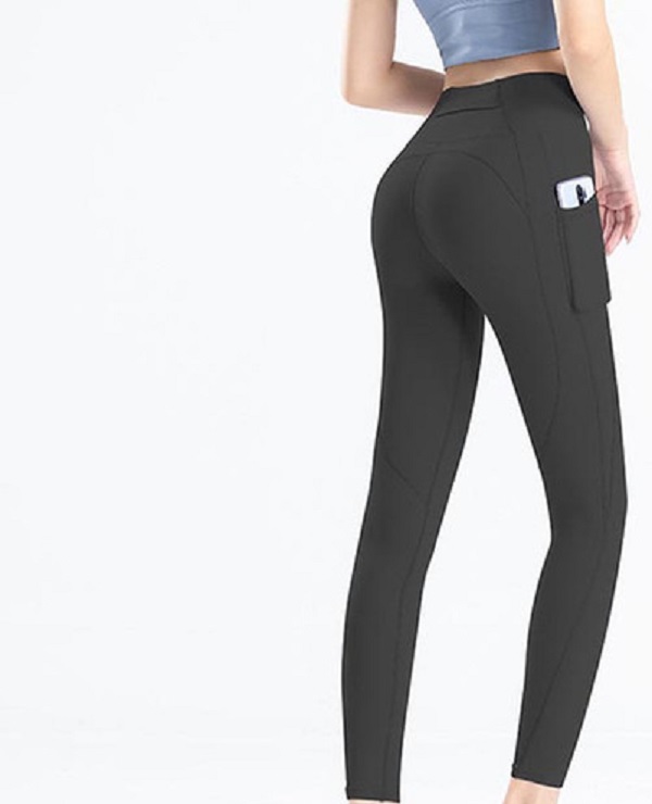 

shaping Leggings Women Yoga Pants Fitness Exercise Mat Matte Nude Side Pocket Peach Hip Tights Sheer Joggers Sexy black 01, As shown in illustration