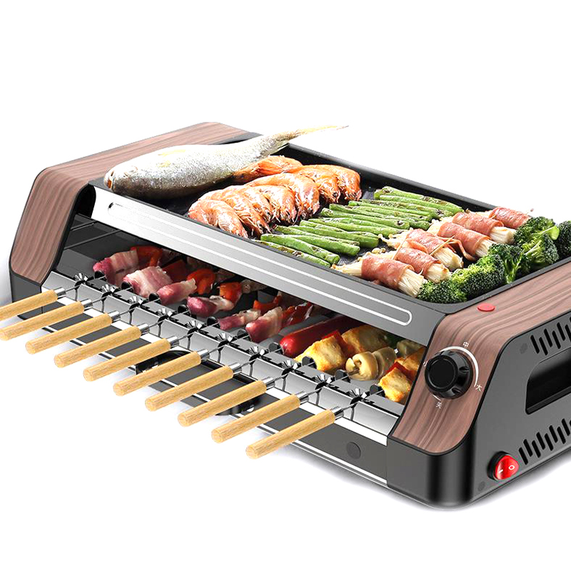 

Multi-functional Electric Korean Electric Grill Automatic Rotate Barbecue Machine Non-stick Electric Grill Rotator
