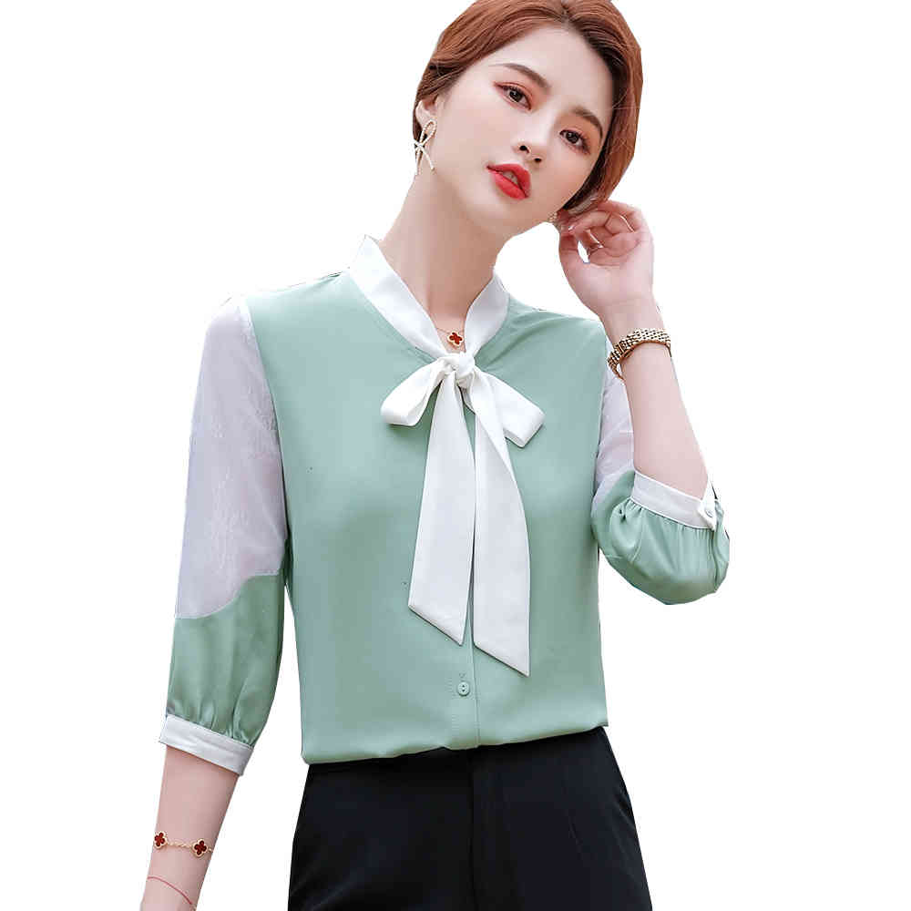 

Women's Blouses & Shirts New Arrival Green White Summer Tops Blouse of High Quality Women Plus Size 4XL 5XL Casual Half Sleeve Shirt S6LM, White blouse