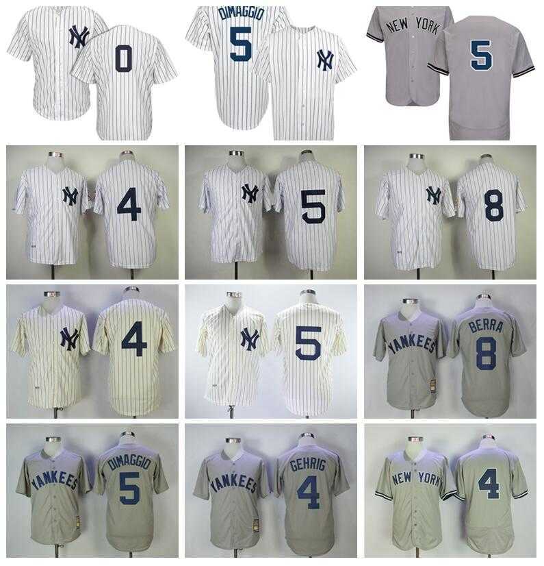 

Retro Retire Baseball 5 Joe DiMaggio Jerseys 1939 1951 Vintage 8 Yogi Berra 0 Adam Ottavino 4 Lou Gehrig Flexbase Cool Base Pinstripe, 5 white