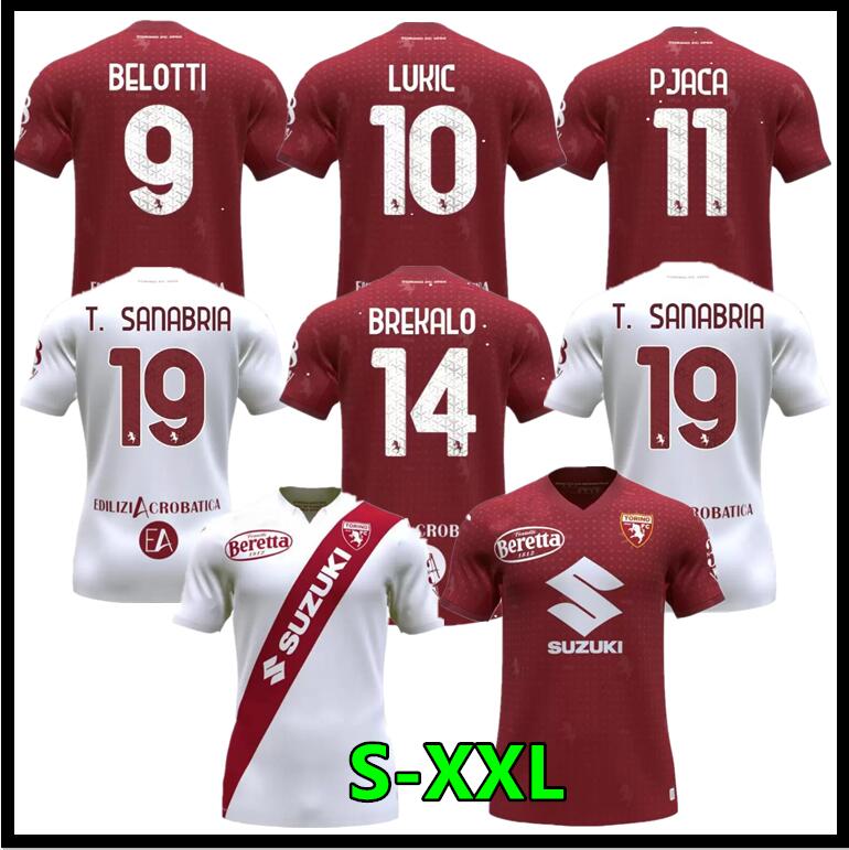 

21 22 Torino FC soccer jerseys 2021 2022 granata home 9 BELOTTI 10 LUKIC 11 PJACA 14 BREKALO 19 T. SANABRIA Football Uniforms men adult maillot de foot maglie home away, White