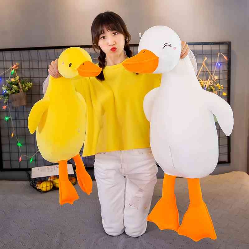 

Funny sand sculpture duck plush toy big white goose cloth doll to sleep with you pillow Gift Girl