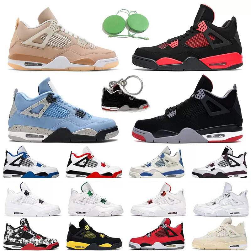 

Jumpman 4 Basketball Shoes Middle Cut Motorsport University Blue Black Laser Lightning Bred Cool Grey Men Women Sports Shoes Size 36-46 With Half Ones, 37.white cement