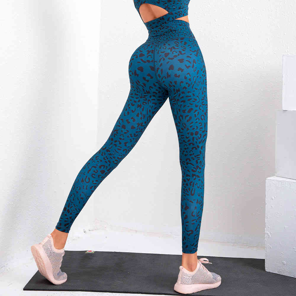 Women's Tracksuits Lulu Yoga Suit Sport Wear 2021 Spring and Summer Print Color Fitness Pants High Waist Peach Hip Lifting Quick Drying Sports