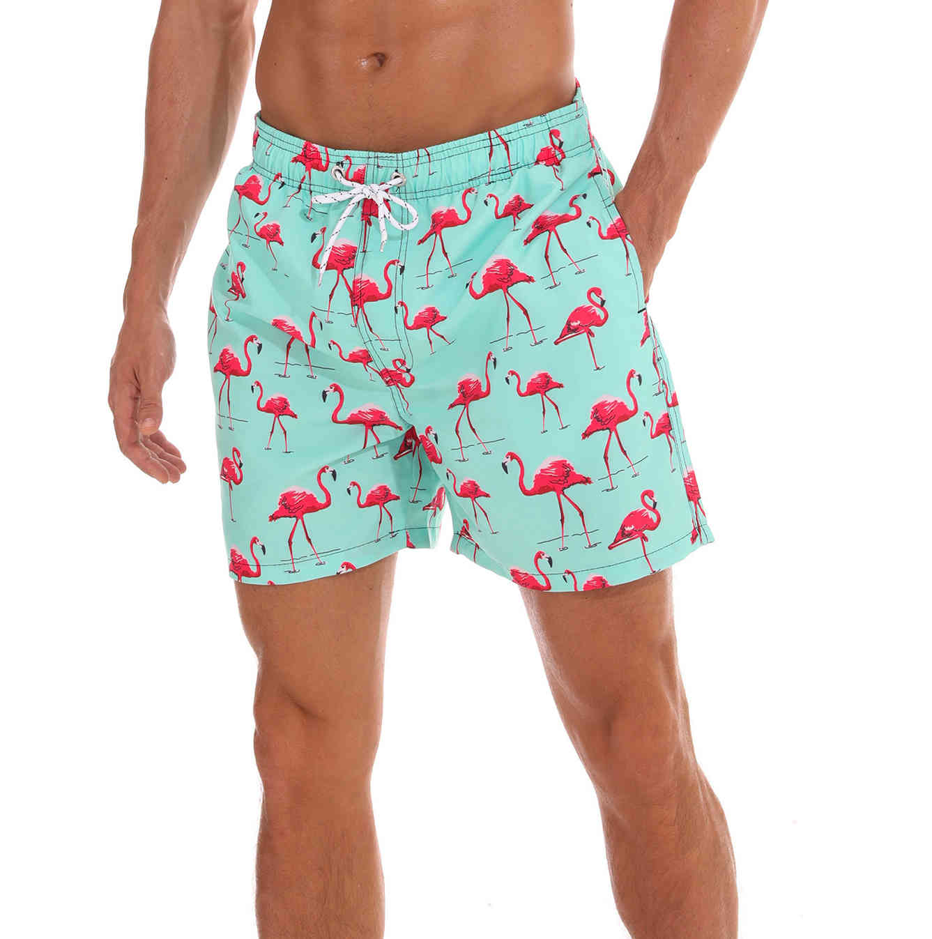 

Men's Swim Trunks Quick Dry Beach Shorts with Pockets Superior Fashion Board Shorts Men Printed Beach Swimming Mens Gym Short Pants 10, White;black