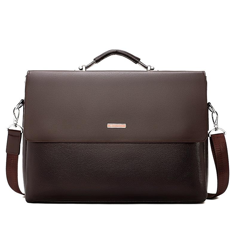 

Famous Business Men Briefcase Leather Laptop Handbag Casual Man Bag For Lawyer Shoulder Bag Male Office Tote Messenger, Black